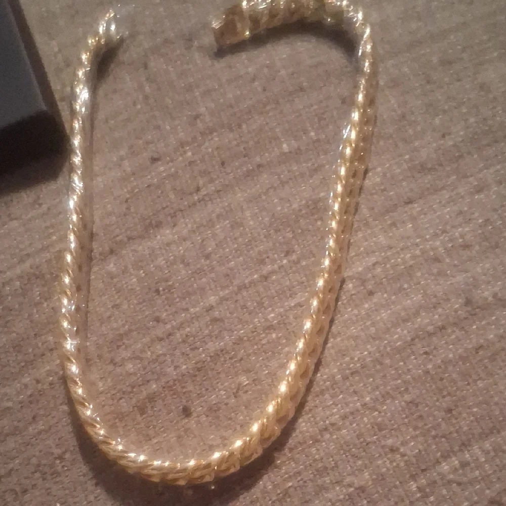 Men’s Gold Colored Chain Necklace 12mm, Stainless Steel Clasp, HHIOK NIB Holiday